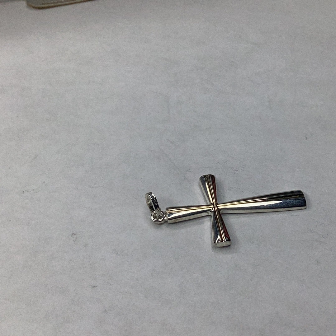 Sterling Silver Two Tone Cross Pendant Made In Germany