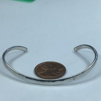 Fine Sterling Silver Hammered Finish Cuff Bracelet small size Adjustable - Pawn Man Store