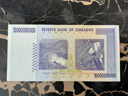 Zimbabwe Hyperinflation 10 Billion Dollar Note