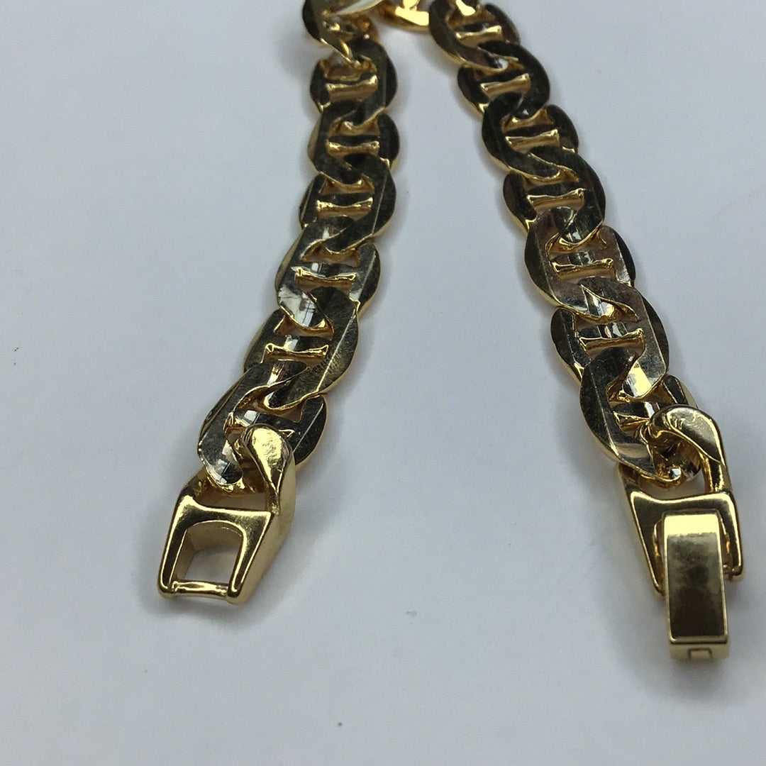 Yellow Gold Tone 9mm Gucci Style Link Bracelet 7.25” - Pawn Man Store