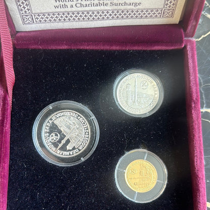 Ultra Rare First Silver and Gold Coins of Bosnia and Heregovina 3 coin set
