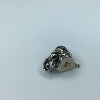 Sterling Silver 925 Patterned Heart Heirloom Locket Pendant