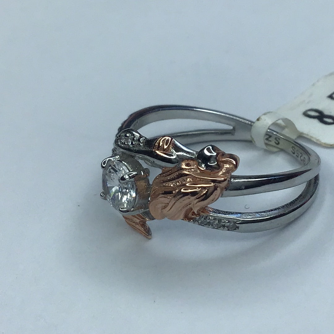 Fine New Disney Princess Ring Sterling Silver 925/Rose Gold Tone W Cubic Zirconia Sz. 8 - Pawn Man Store