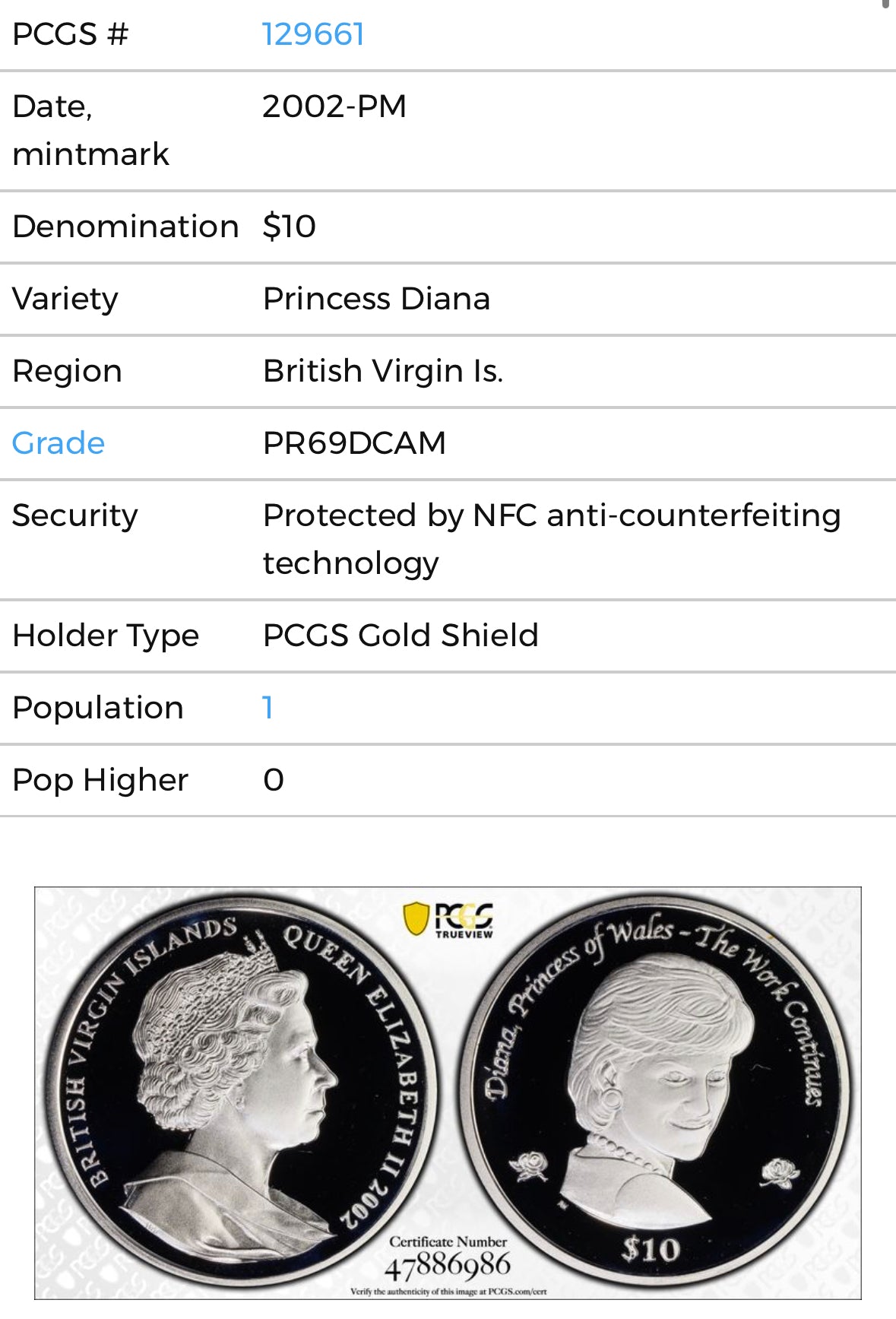 2002 PCGS PR69DCAM FULL SET - Princess Diana: The Work Continues .925 Proofs 10k minted TOP POP (ALL)