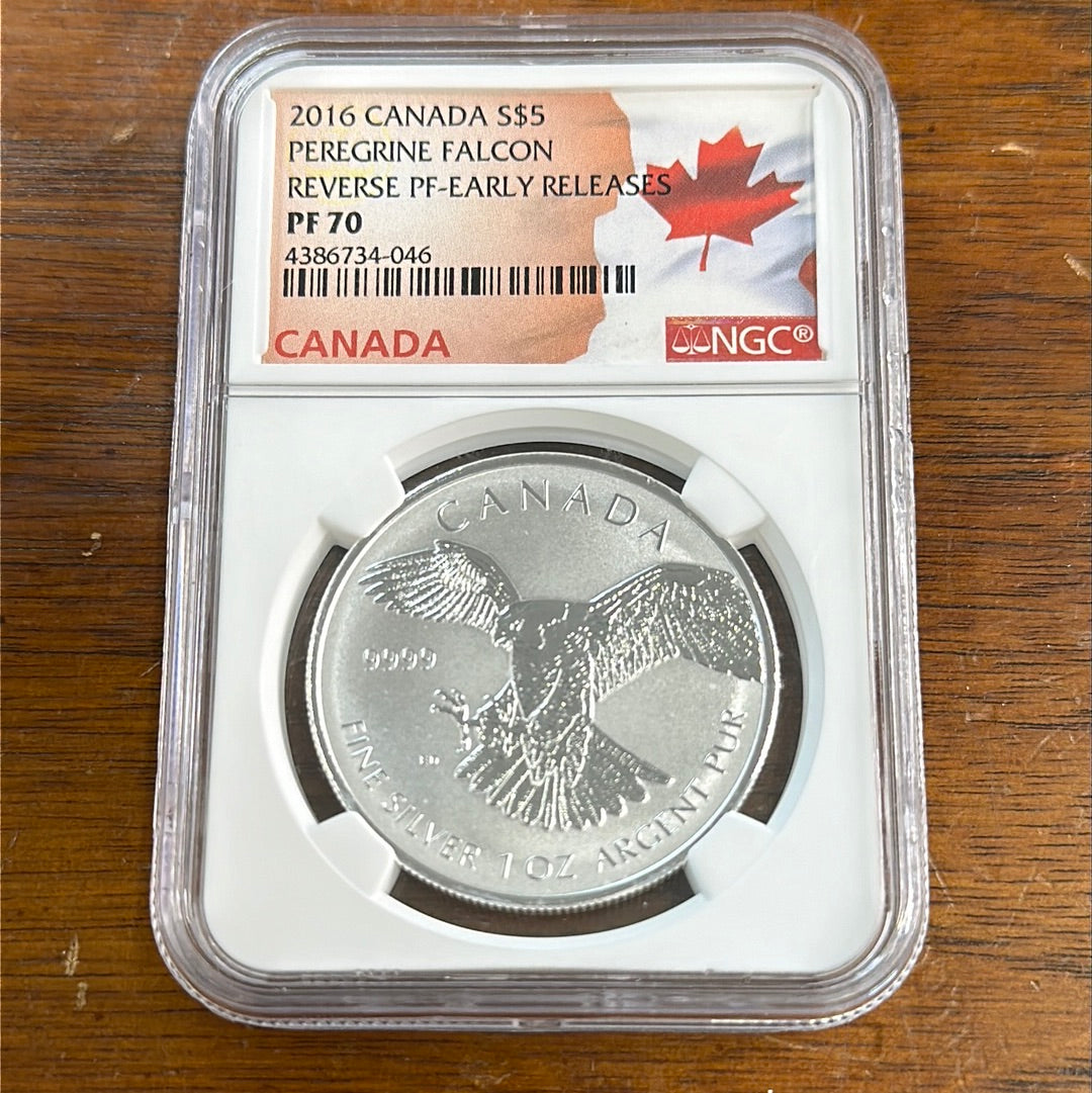 2016 Canada Peregrine Falcon Reverse Proof 70 Early Release