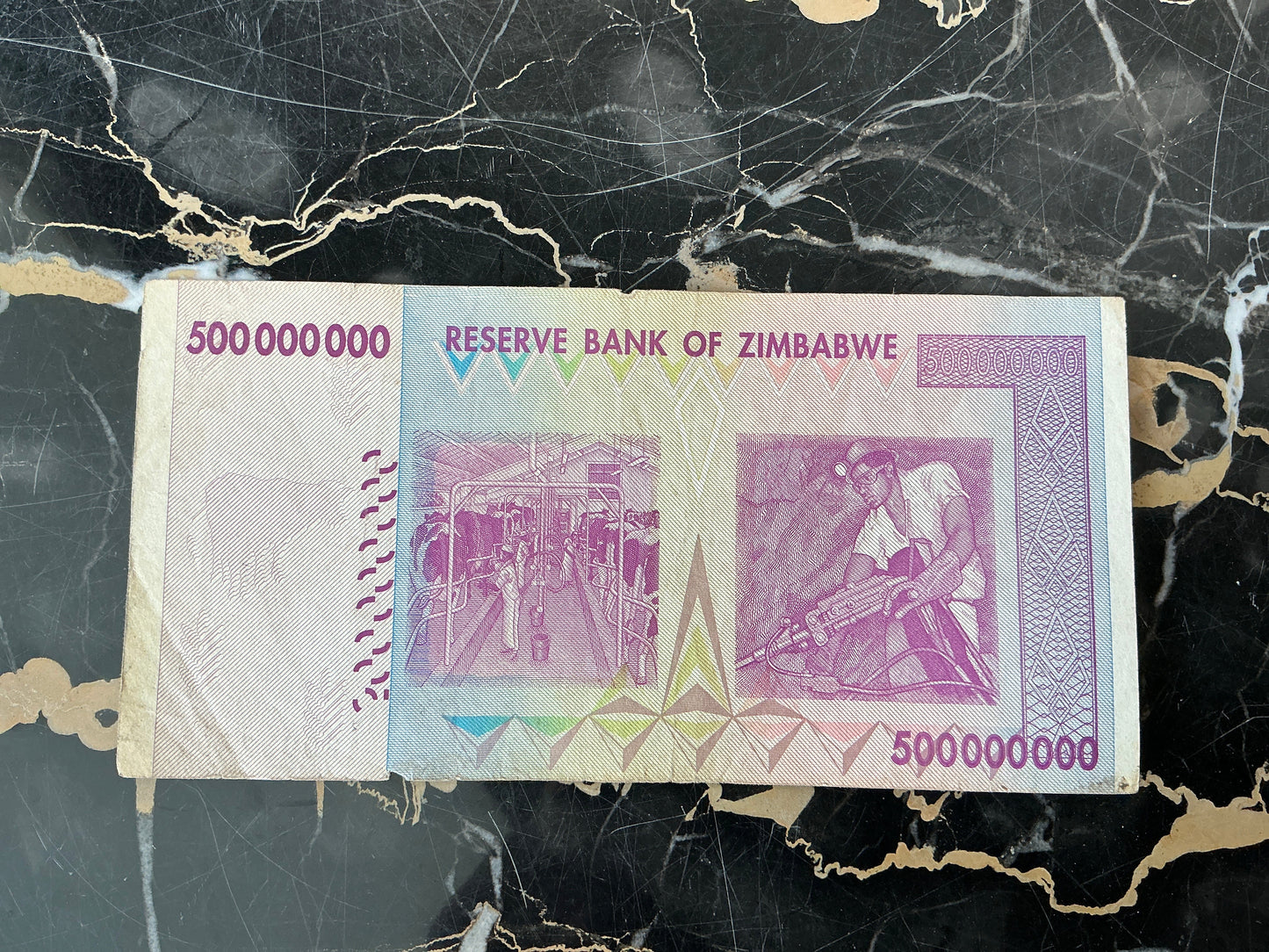 Zimbabwe Hyperinflation 500 Million Dollar Note