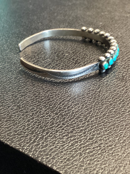 Vintage Sterling Silver Zuni Snake Eyes Bracelet