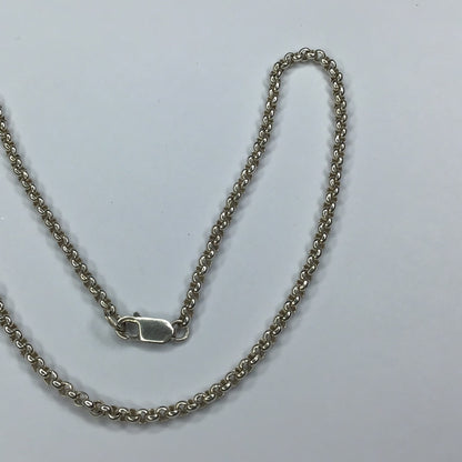 Sterling Silver 925 3mm Wide Rolo Link Chain Necklace 16”