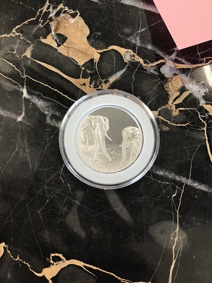 2015 DPRK 🇰🇵 Wildlife Elephant Aluminum Proof 20 Won Coin