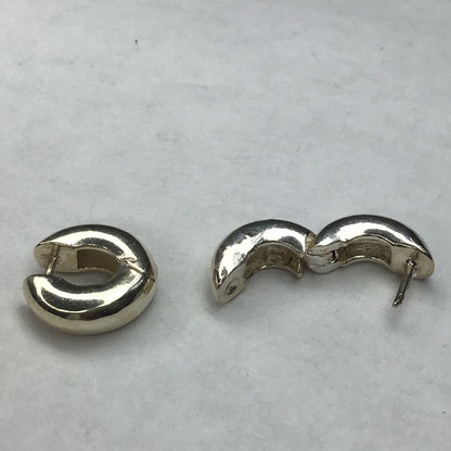 Sterling Silver 925 Huggie Hoop Earrings Reversible Hinged NEW