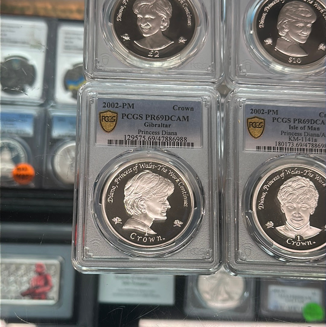 2002 PCGS PR69DCAM FULL SET - Princess Diana: The Work Continues .925 Proofs 10k minted TOP POP (ALL) - Pawn Man Store