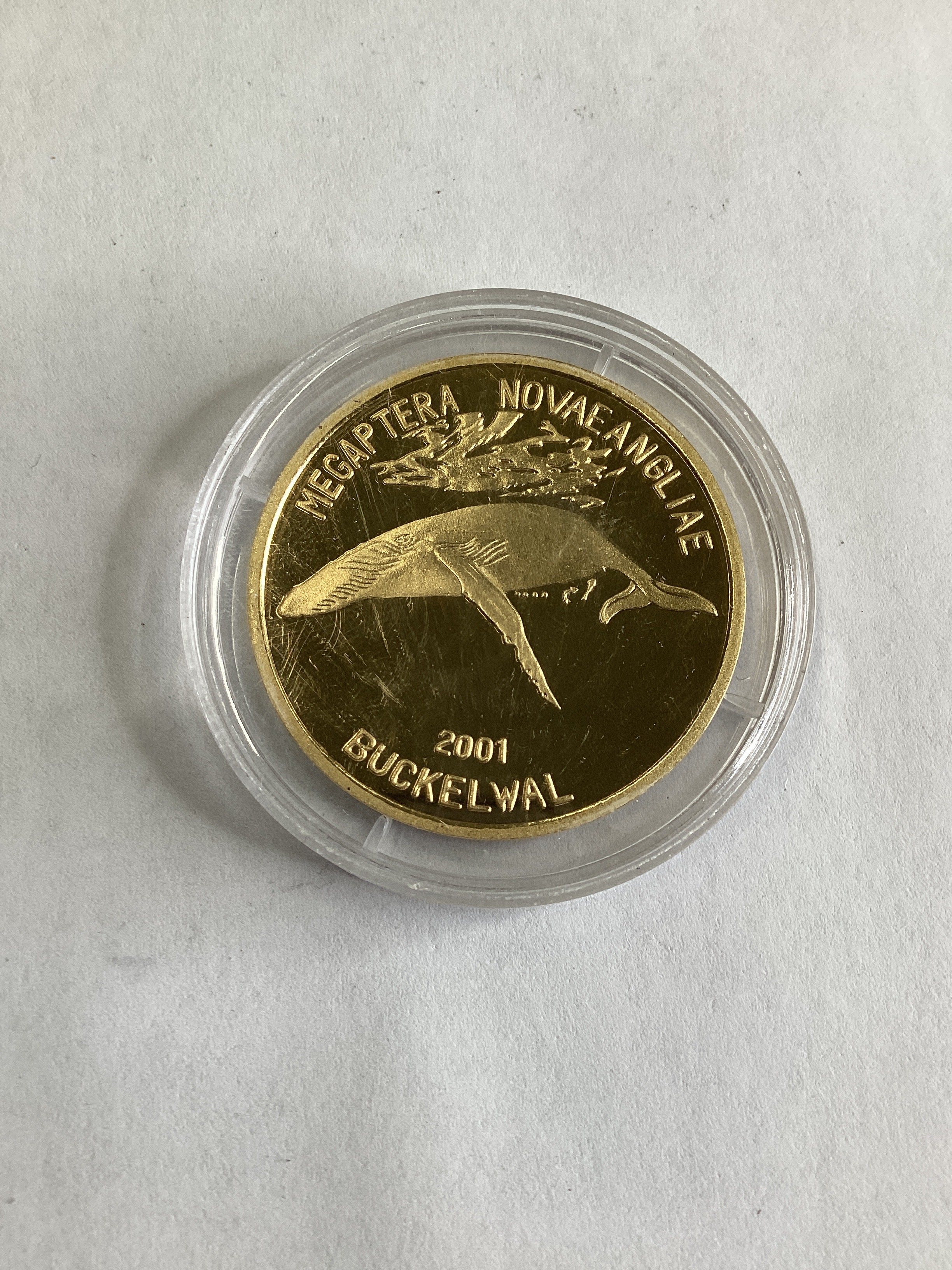 DPRK Buckelwal Whale 20 Won Coin Megaptera Novaeangliae Brass 2001 ...