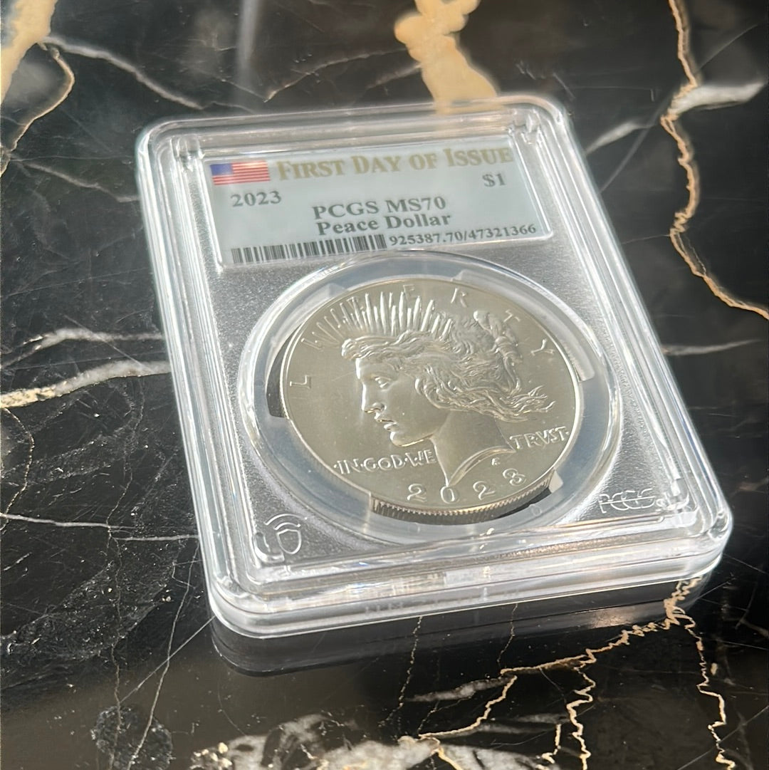 2023 PCGS FIRST DAY ISSUE MS70 Peace Dollar