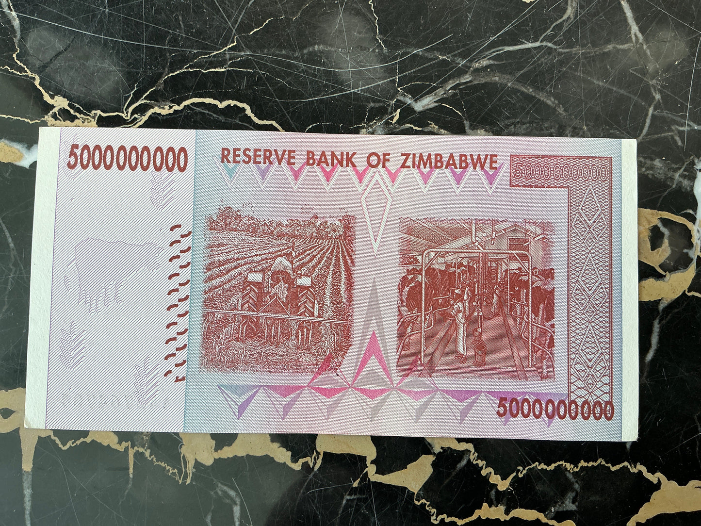 Zimbabwe Hyperinflation 5 Billion Dollar Note