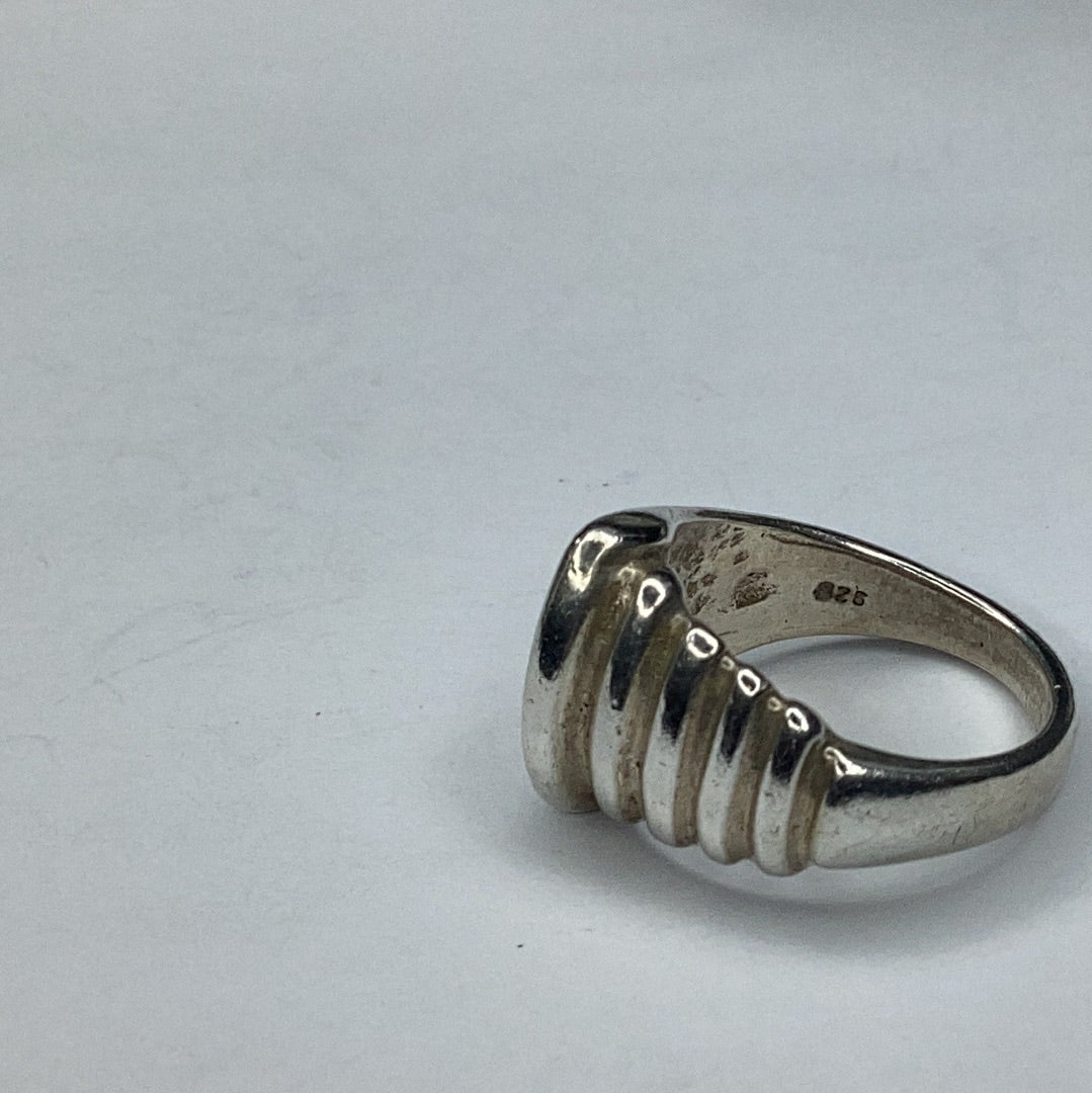 Sterling Silver 925 Domed Ribbed Ring - Pawn Man Store