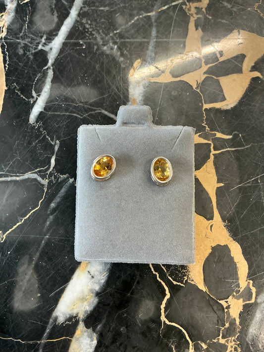 Citrine Colored Stone Earrings #E319