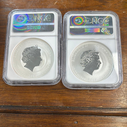 Set of 2x NGC 2016 ms70 early releases Year of the Monkey