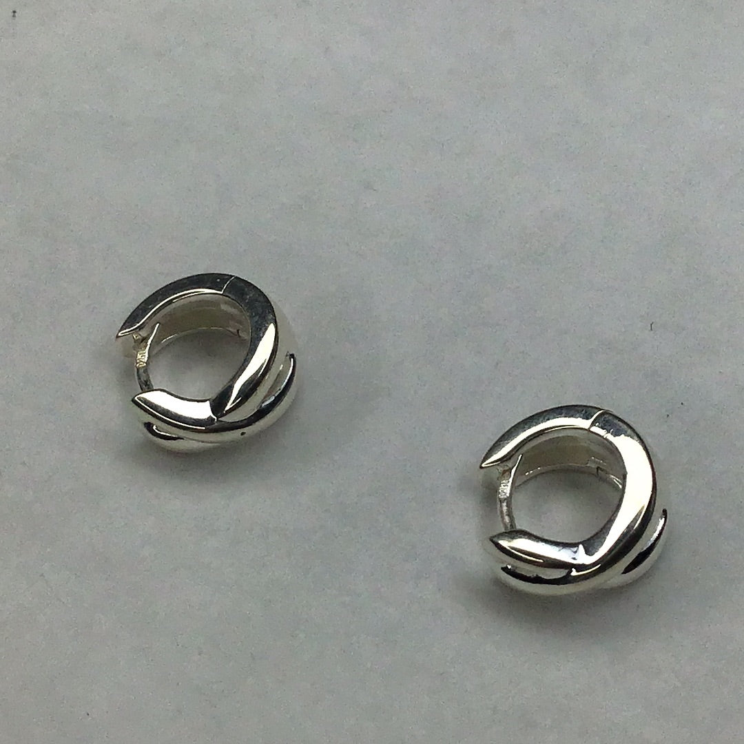 Sterling Silver 925 Small X Huggie Hoop Earrings New - Pawn Man Store