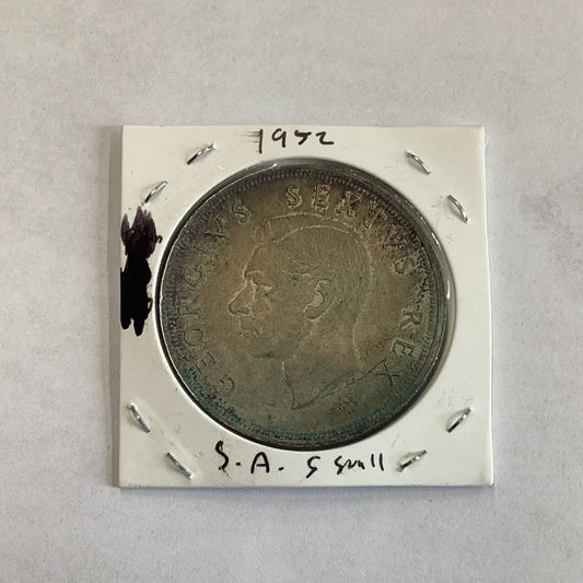 1952 South Africa 5 Shillings .500 Silver Beautiful Toning