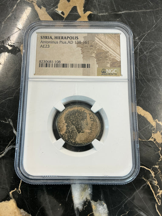 Ancient Coin Syria Hierapolis, Antoninus Pius AD 138-161