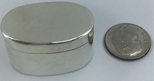 Vintage Sterling Silver 925 Small Oval Pill/Trinket Box