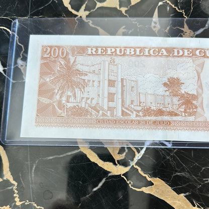 2022 Uncirculated Cuban 200 Peso Note Frank Pisa