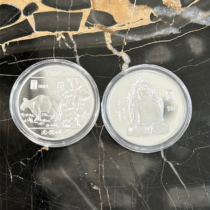 DPRK 2015 “Ox and Farmer”and “ Buddha” Aluminum proof set